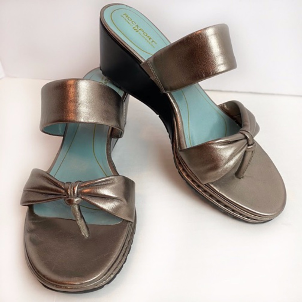 ROCKPORT Leather Wedge Sandals